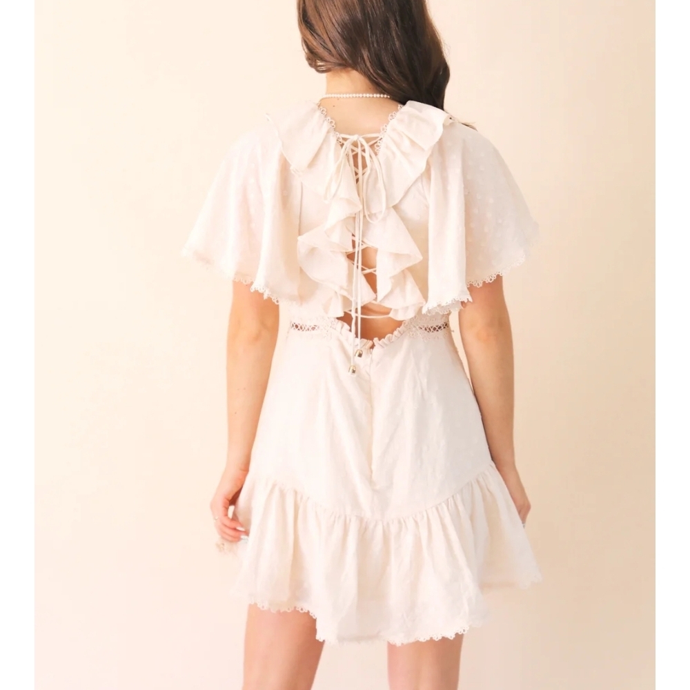 MABLE Cream Ruffle Dress - Picture 3 of 6